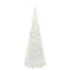 kunstigt juletræ med 50 LED'er 120 cm pop op-funktion hvid
