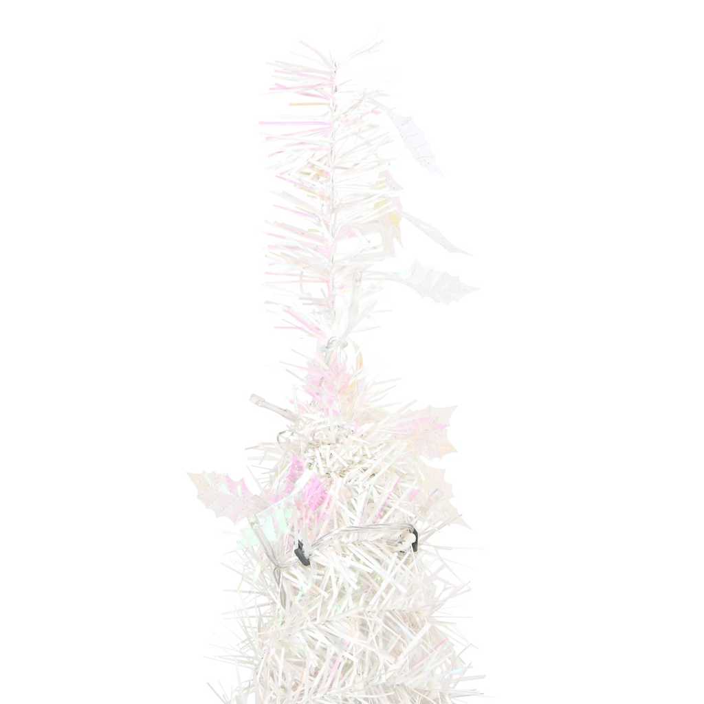 kunstigt juletræ med 100 LED'er 150 cm pop op-funktion hvid