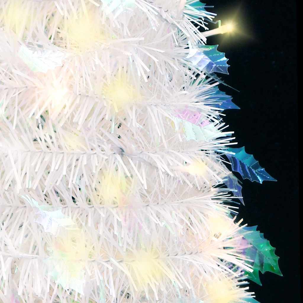 kunstigt juletræ med 200 LED'er 210 cm pop op-funktion hvid