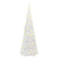 kunstigt juletræ med 200 LED'er 210 cm pop op-funktion hvid