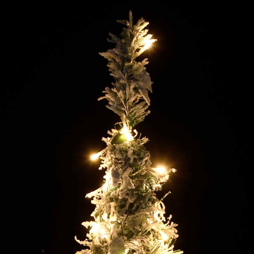 kunstigt juletræ med sne 50 LED'er 120 cm pop op-funktion