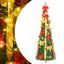 kunstigt juletræ med 100 LED'er 150 cm pop op-funktion grøn