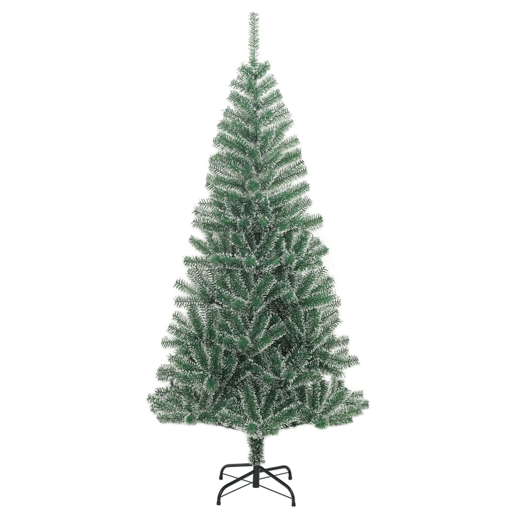 kunstigt juletræ med sne 210 cm grøn