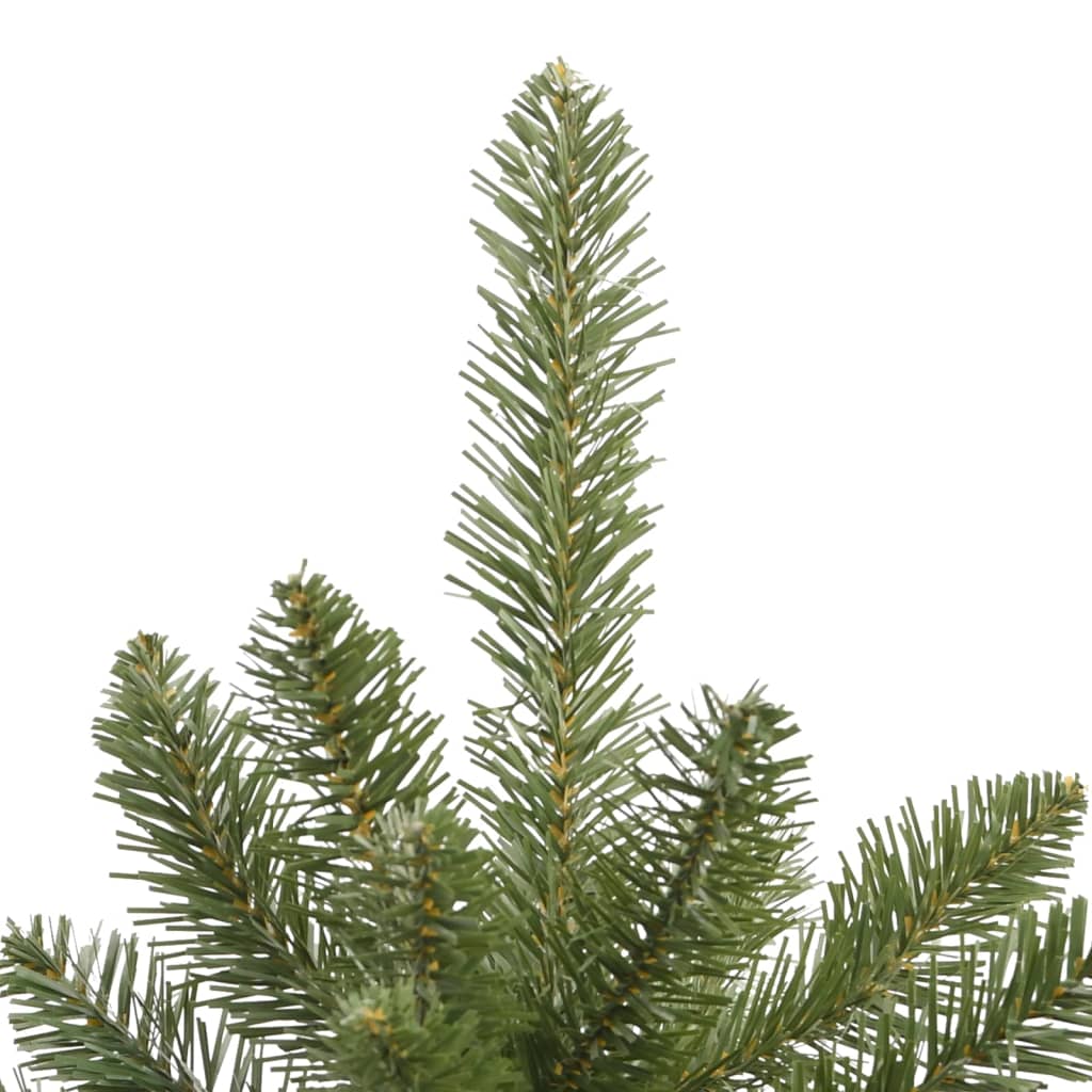 kunstigt juletræ med juletræsfod 180 cm hængslet grøn