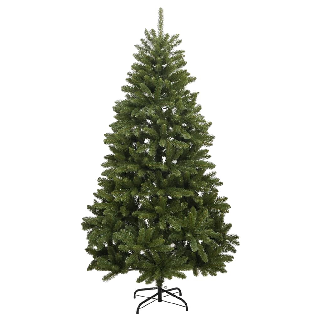 kunstigt juletræ med juletræsfod 270 cm hængslet grøn