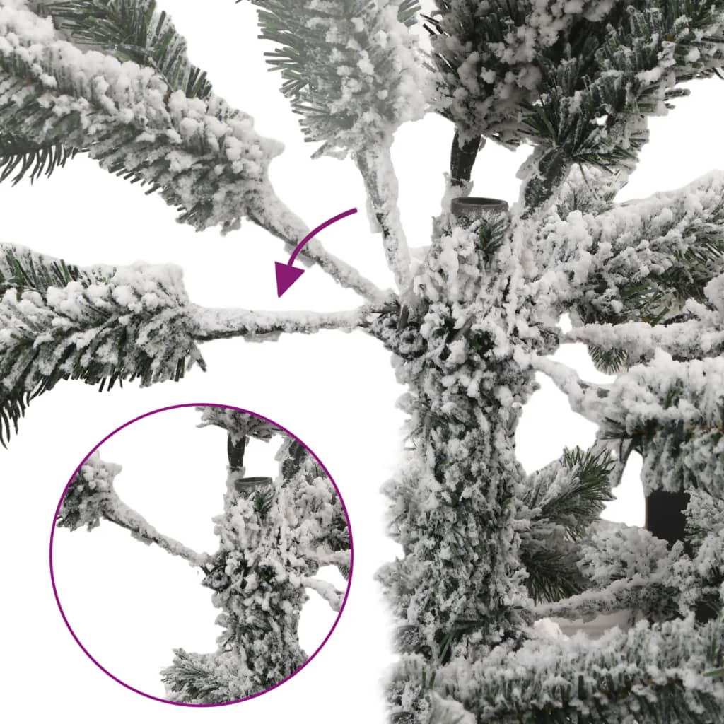 kunstigt juletræ med sne 120 cm hængslet
