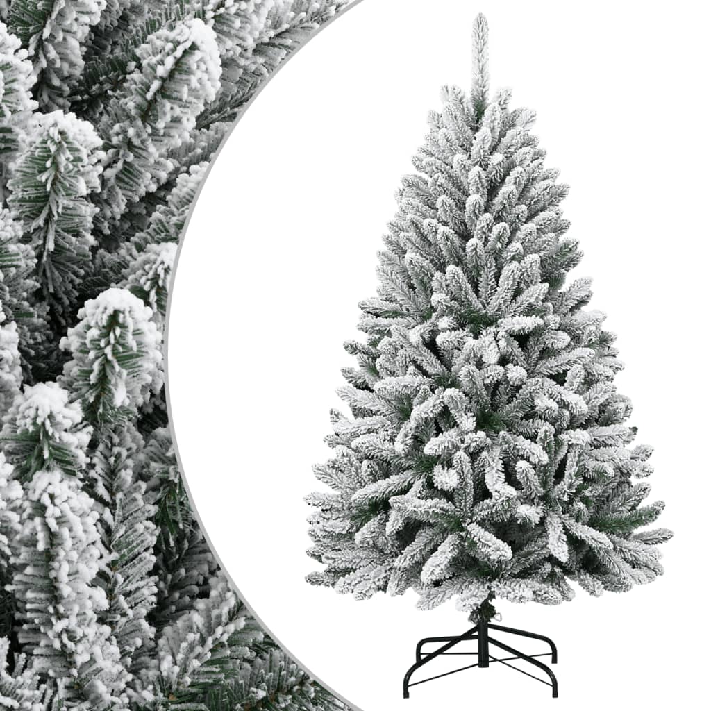 kunstigt juletræ med sne 150 cm hængslet