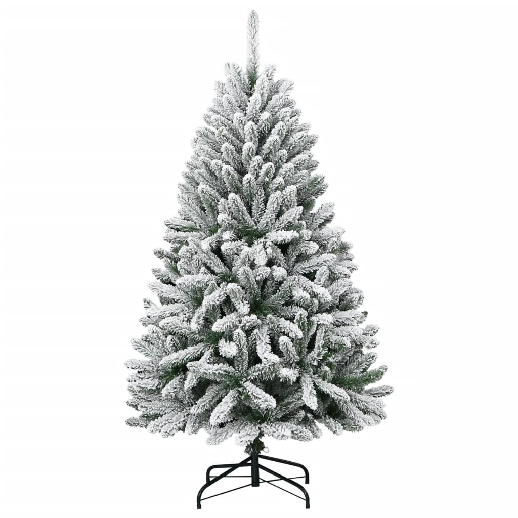 kunstigt juletræ med sne 150 cm hængslet