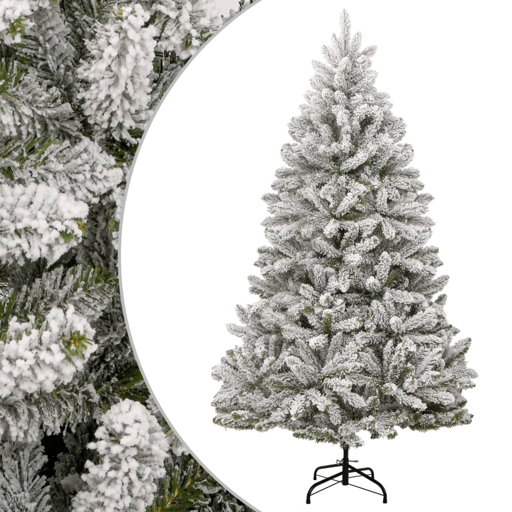 kunstigt juletræ med sne 210 cm hængslet