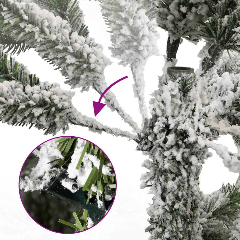 kunstigt juletræ med sne 210 cm hængslet