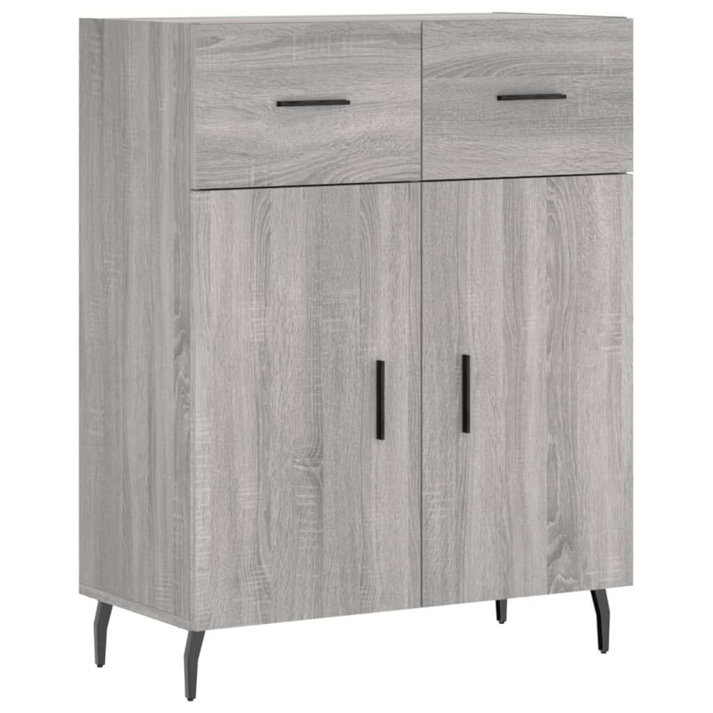 højskab 69,5x34x180 cm konstrueret træ grå sonoma-eg