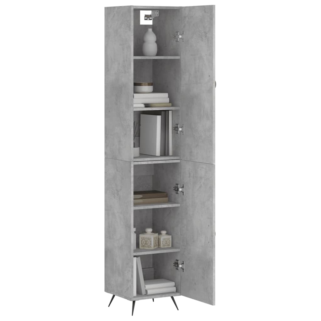 skab 34,5x34x180 cm konstrueret træ betongrå