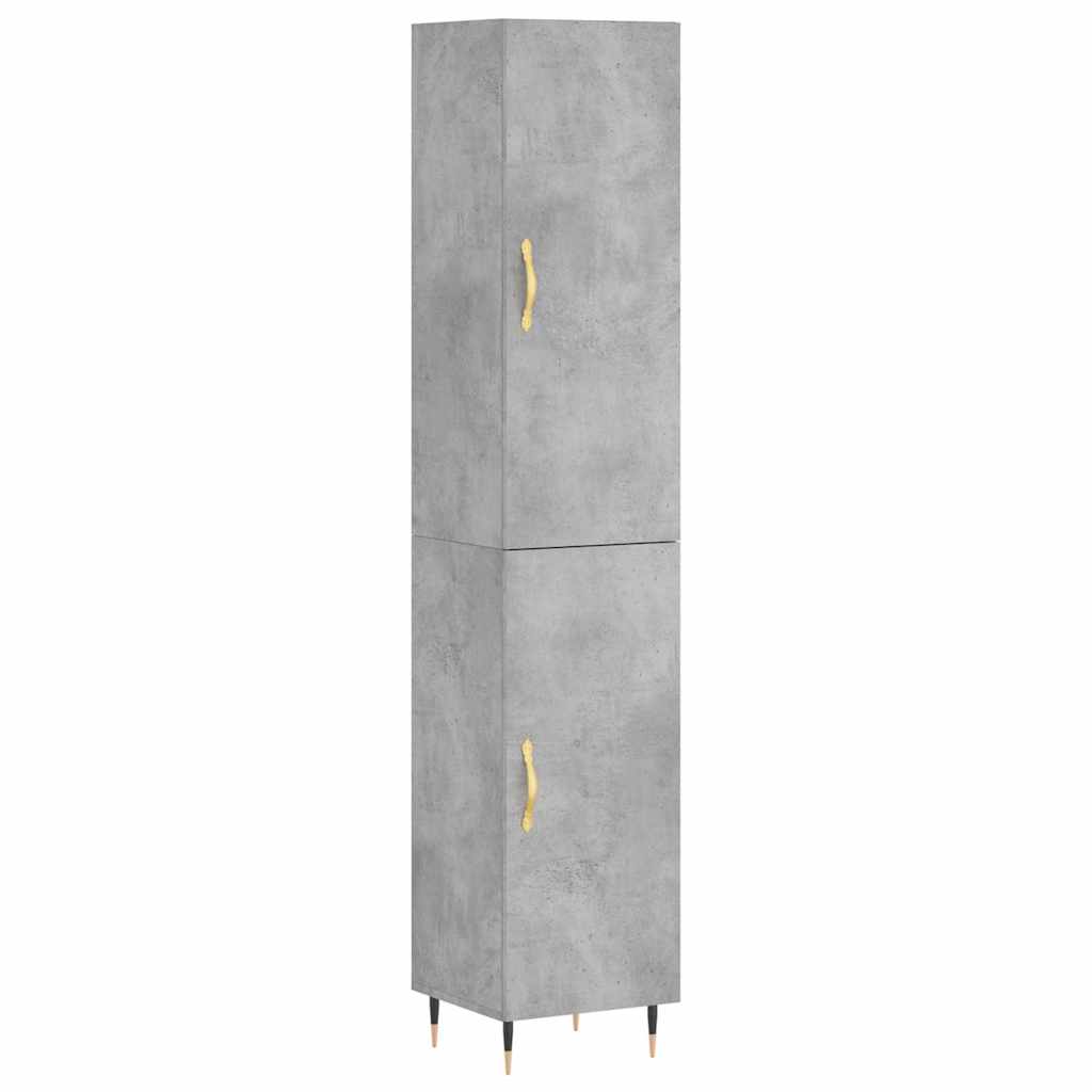 skab 34,5x34x180 cm konstrueret træ betongrå