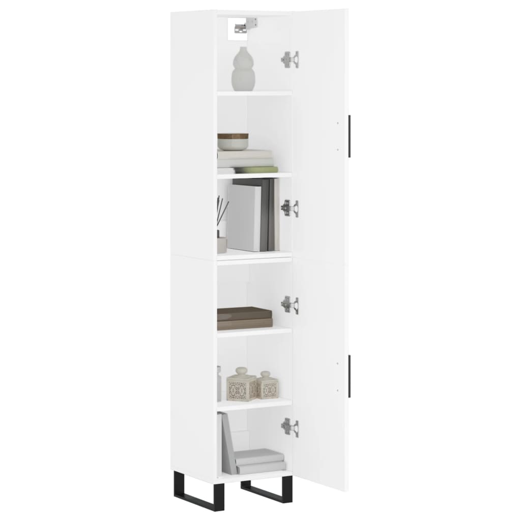skab 34,5x34x180 cm konstrueret træ hvid
