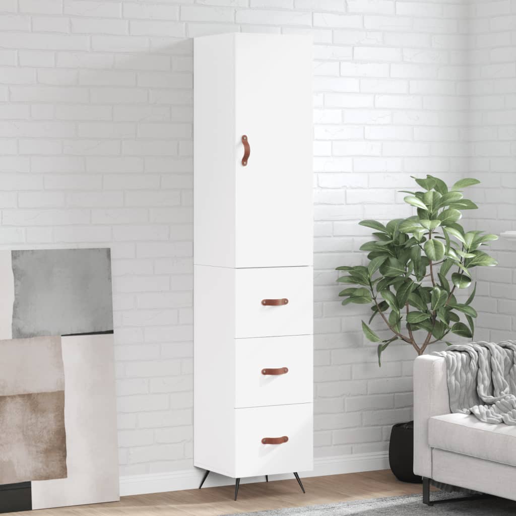 skab 34,5x34x180 cm konstrueret træ hvid