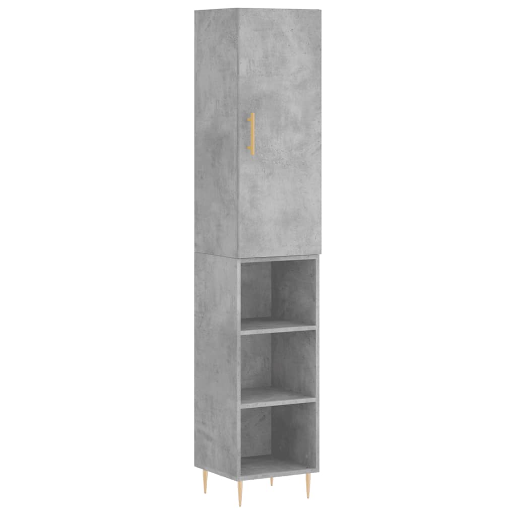skab 34,5x34x180 cm konstrueret træ betongrå