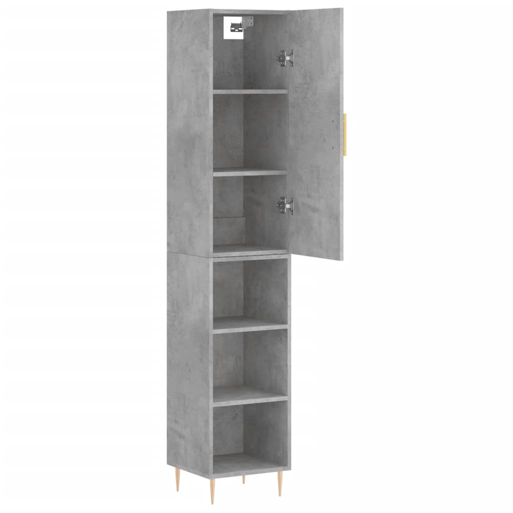 skab 34,5x34x180 cm konstrueret træ betongrå