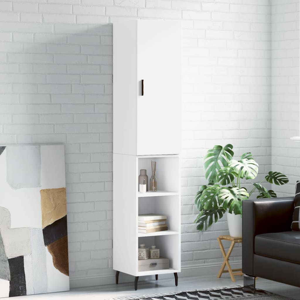 skab 34,5x34x180 cm konstrueret træ hvid