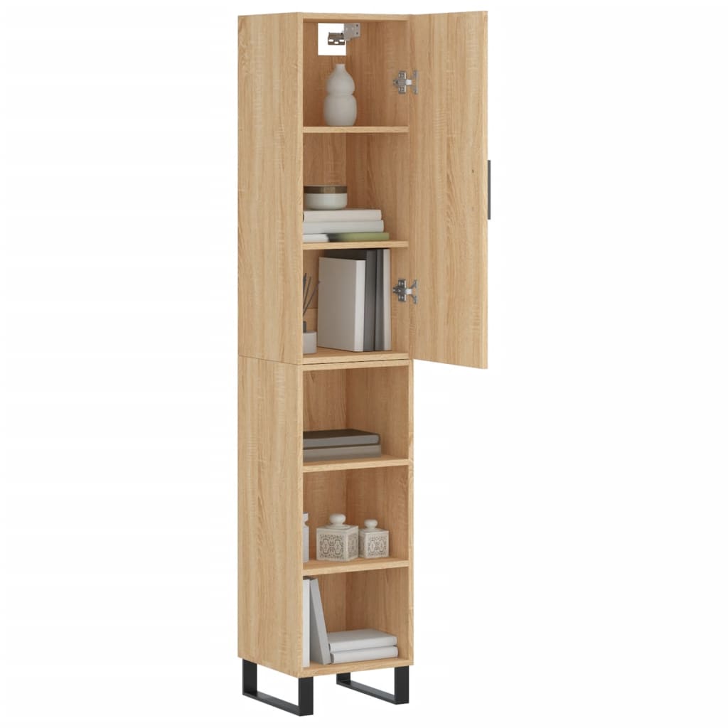 skab 34,5x34x180 cm konstrueret træ sonoma-eg