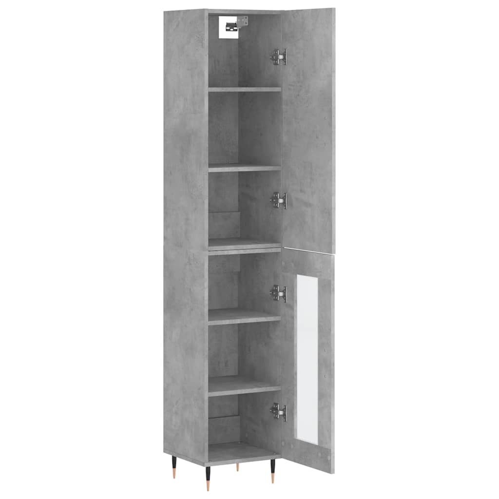 skab 34,5x34x180 cm konstrueret træ betongrå
