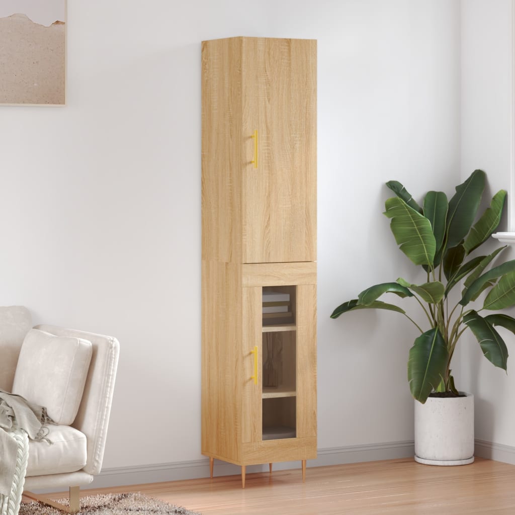 skab 34,5x34x180 cm konstrueret træ sonoma-eg