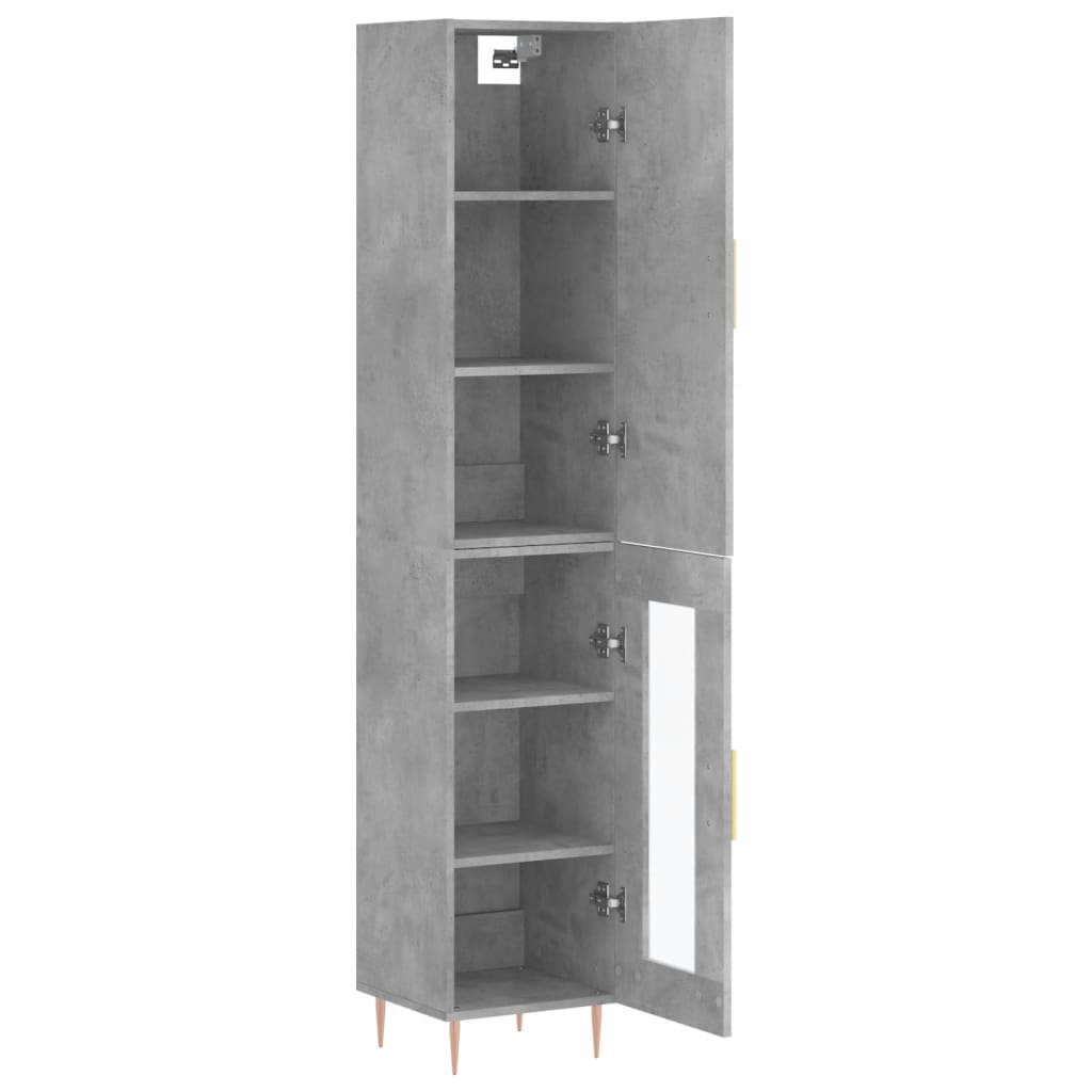 skab 34,5x34x180 cm konstrueret træ betongrå