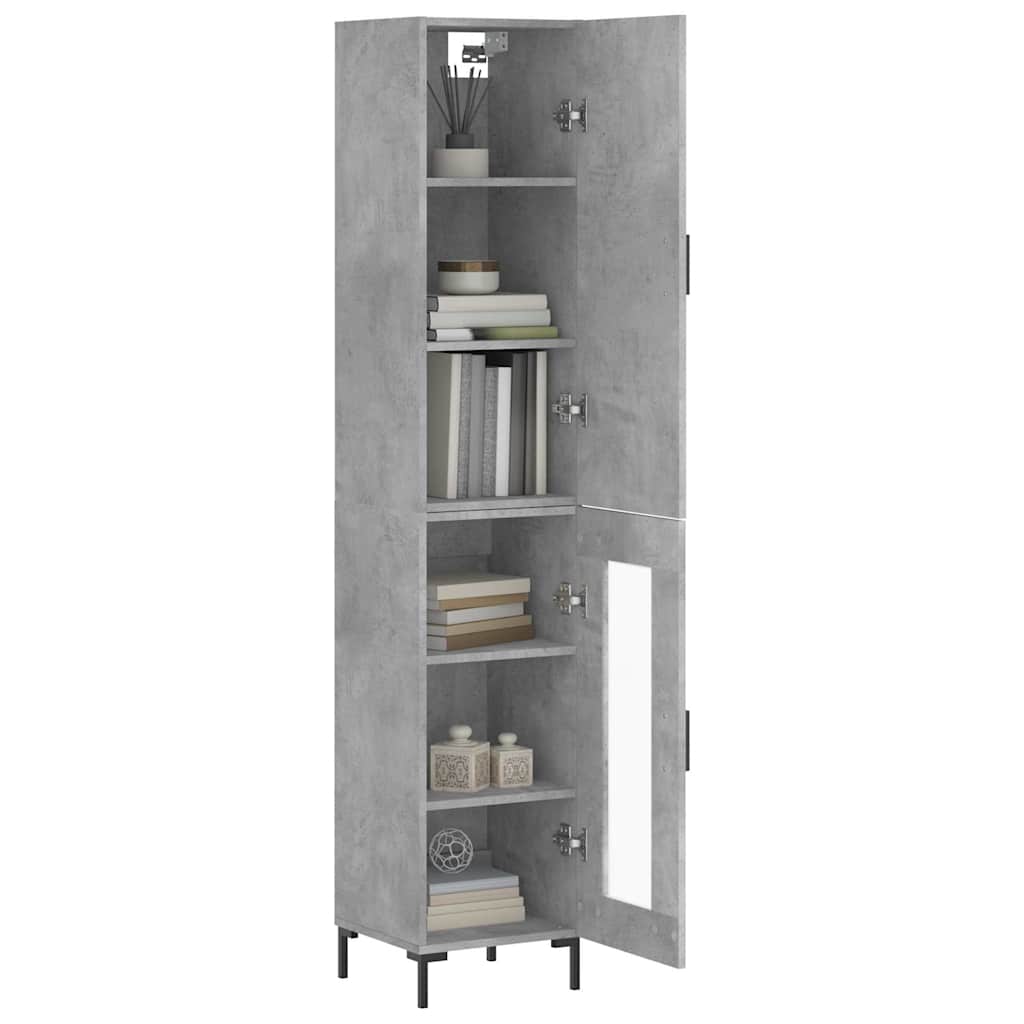 skab 34,5x34x180 cm konstrueret træ betongrå