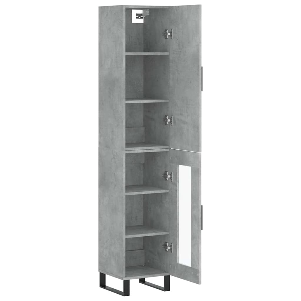skab 34,5x34x180 cm konstrueret træ betongrå