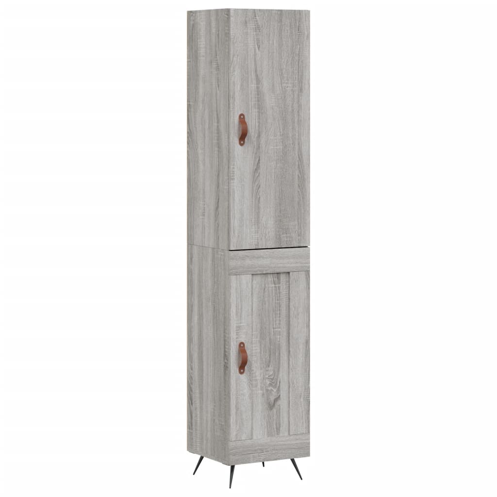 højskab 34,5x34x180 cm konstrueret træ grå sonoma-eg