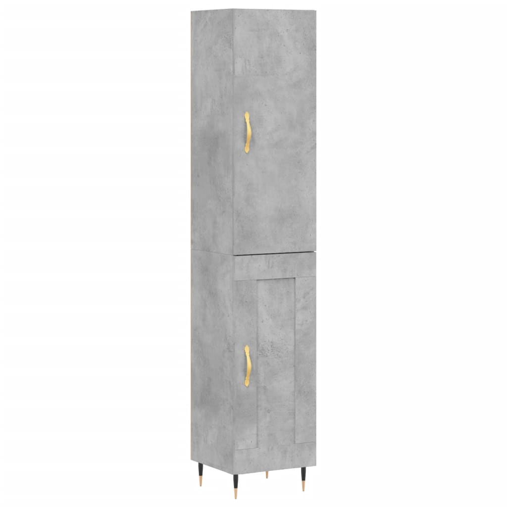 skab 34,5x34x180 cm konstrueret træ betongrå