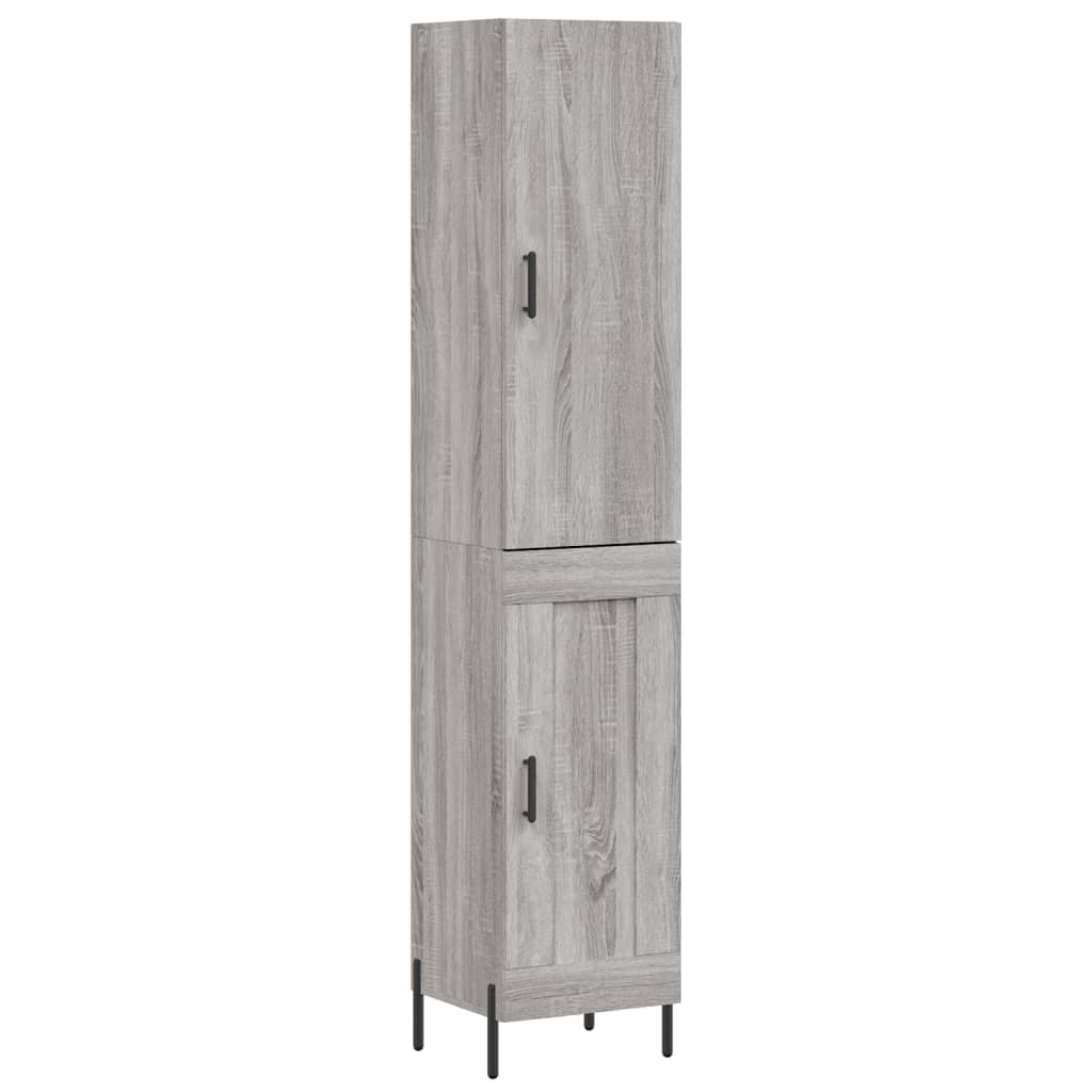 højskab 34,5x34x180 cm konstrueret træ grå sonoma-eg