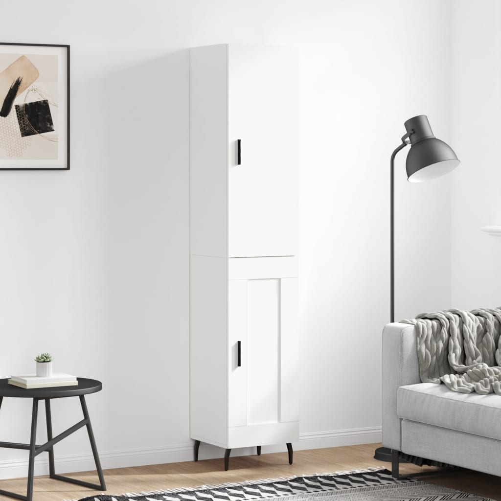 skab 34,5x34x180 cm konstrueret træ hvid