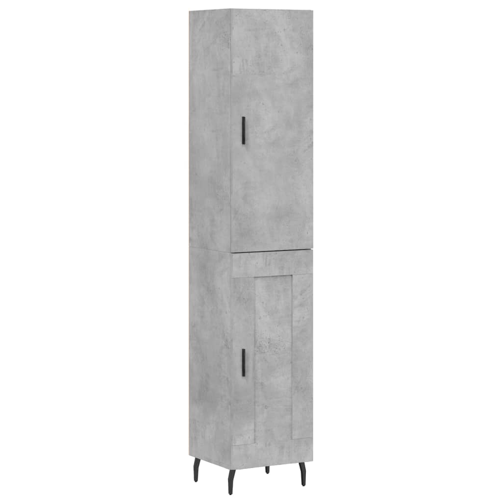 skab 34,5x34x180 cm konstrueret træ betongrå