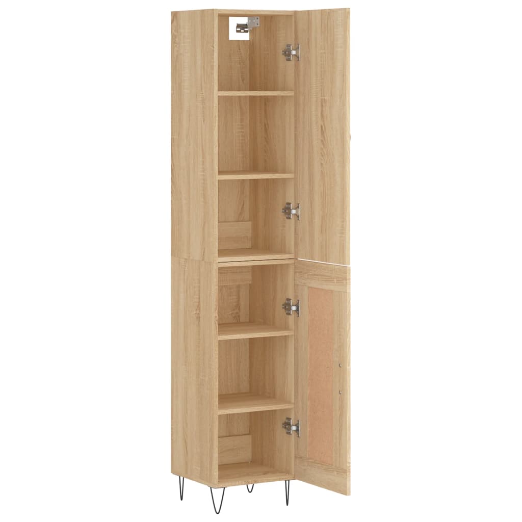 skab 34,5x34x180 cm konstrueret træ sonoma-eg