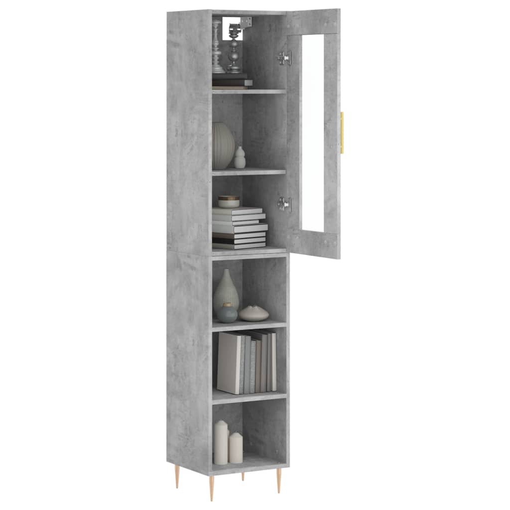 skab 34,5x34x180 cm konstrueret træ betongrå
