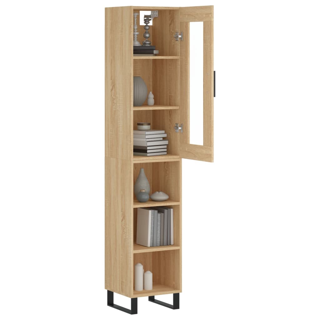 skab 34,5x34x180 cm konstrueret træ sonoma-eg