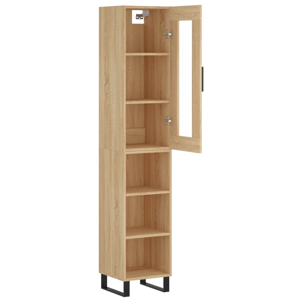 skab 34,5x34x180 cm konstrueret træ sonoma-eg
