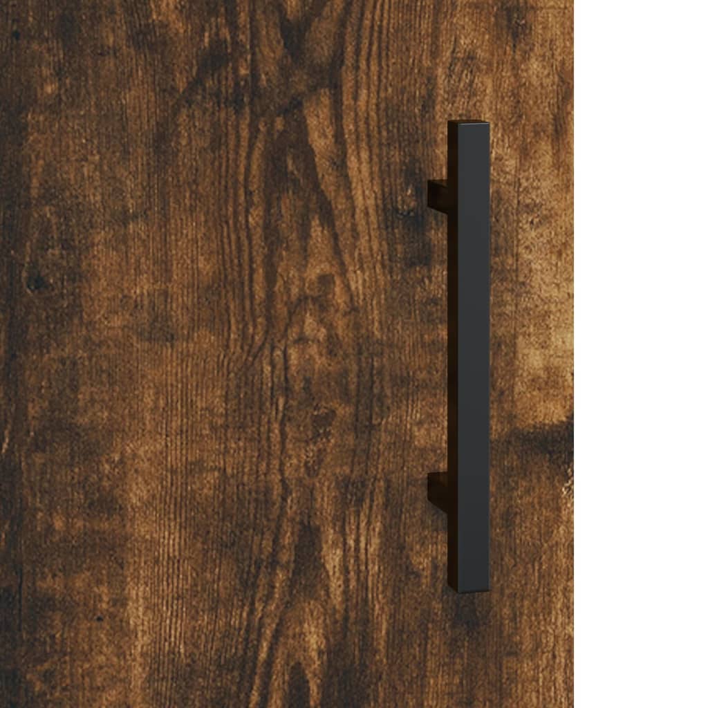 skab 34,5x34x180 cm konstrueret træ røget egetræ