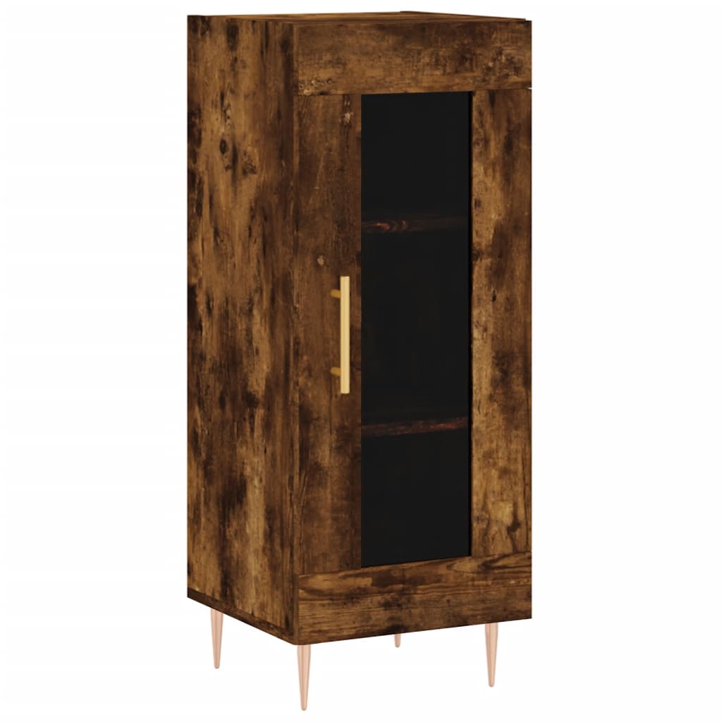 skab 34,5x34x180 cm konstrueret træ røget egetræ