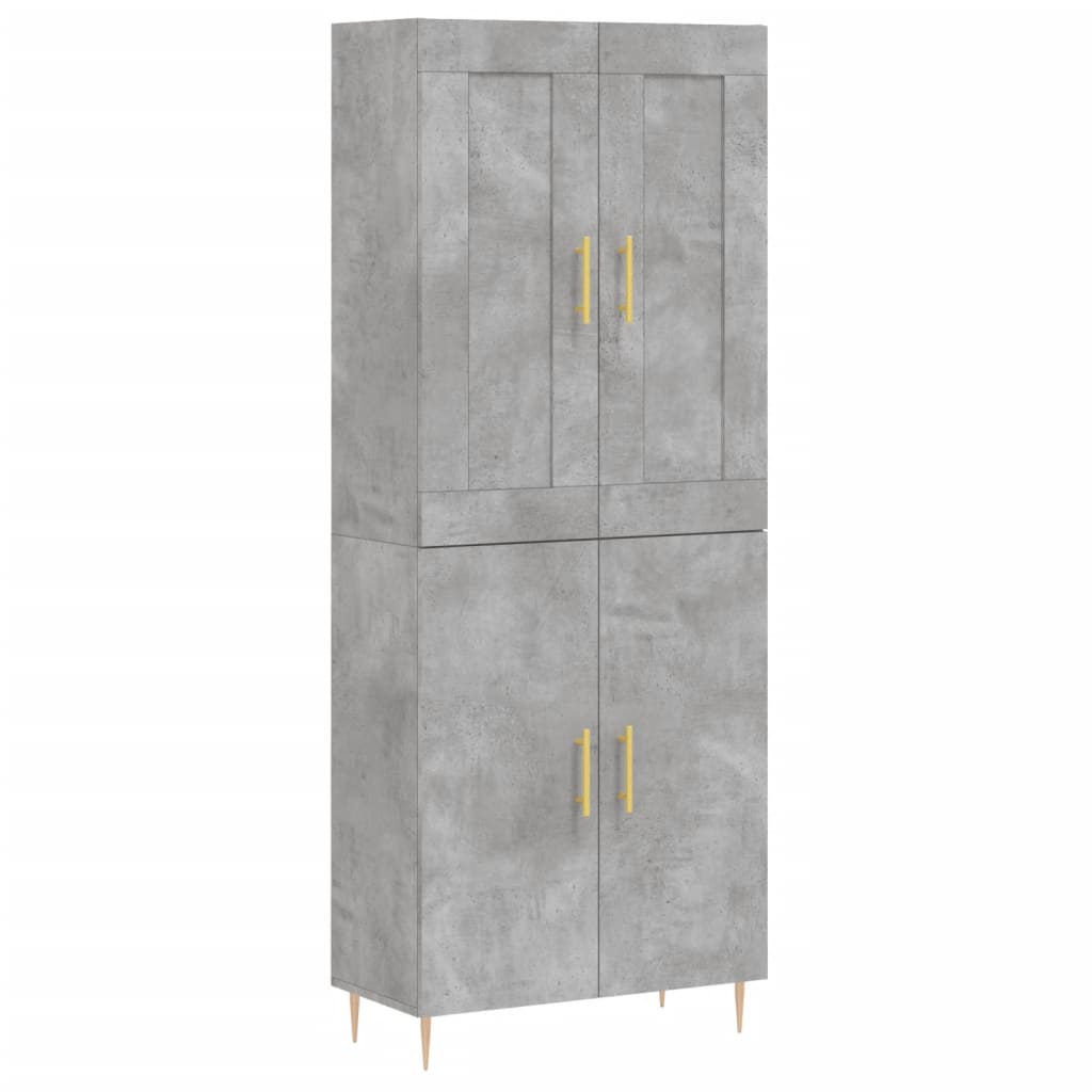 højskab 69,5x34x180 cm konstrueret træ betongrå