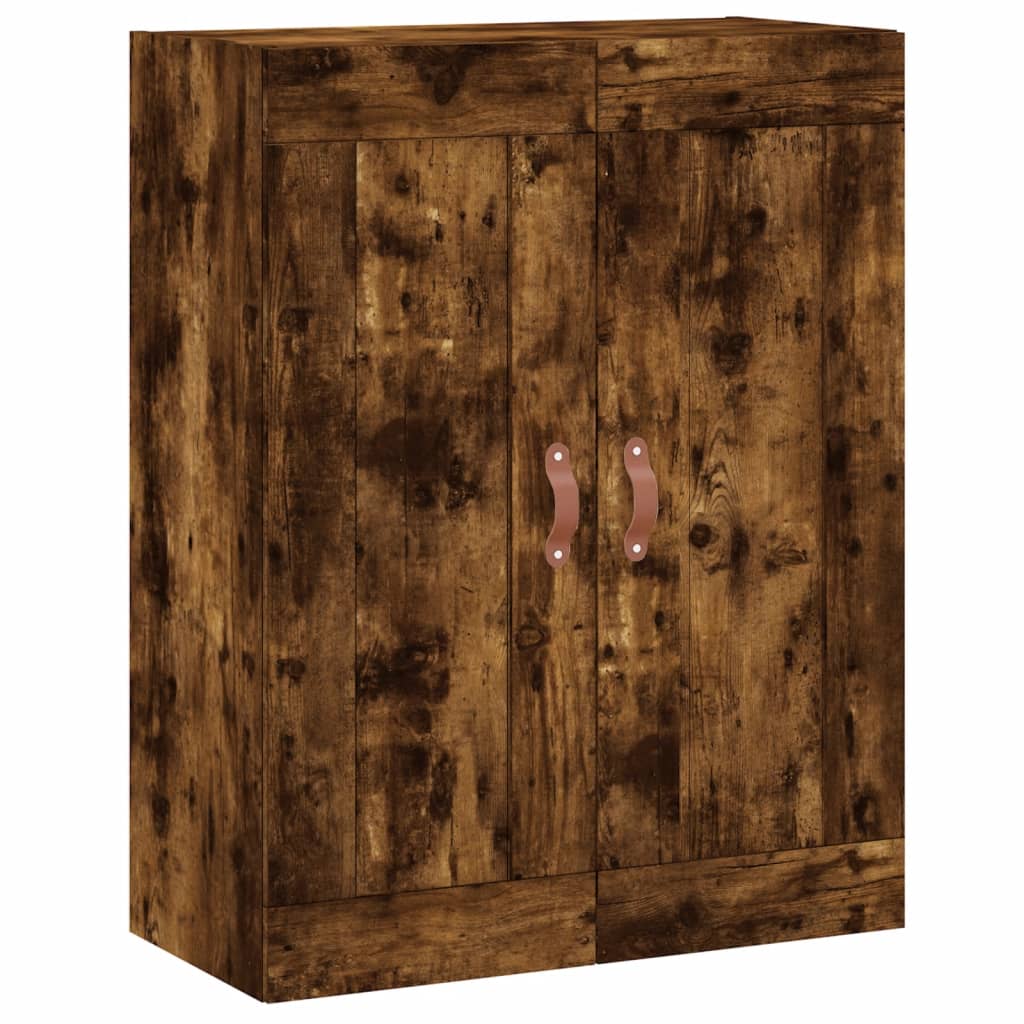 højskab 69,5x34x180 cm konstrueret træ røget egetræsfarve