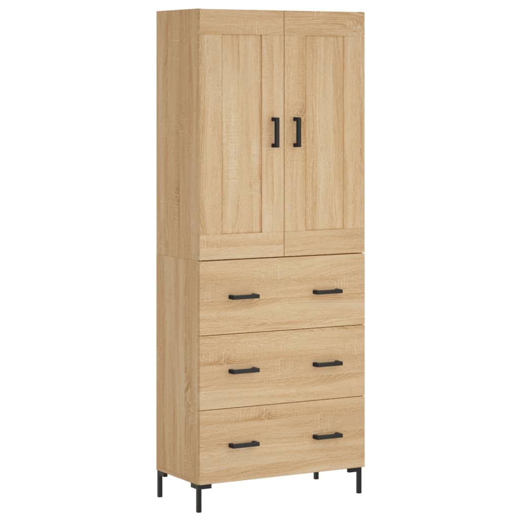højskab 69,5x34x180 cm konstrueret træ sonoma-eg