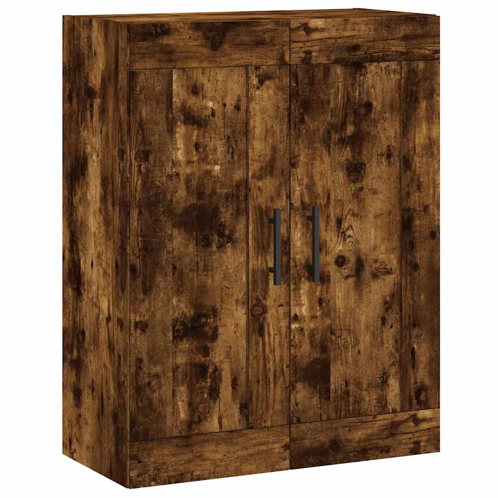højskab 69,5x34x180 cm konstrueret træ røget egetræsfarve