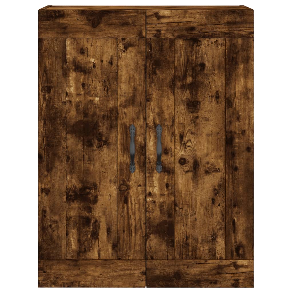 højskab 69,5x34x180 cm konstrueret træ røget egetræsfarve
