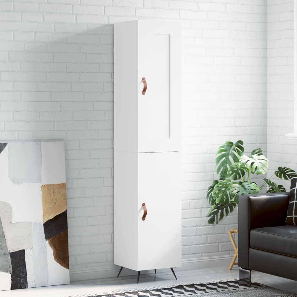 skab 34,5x34x180 cm konstrueret træ hvid