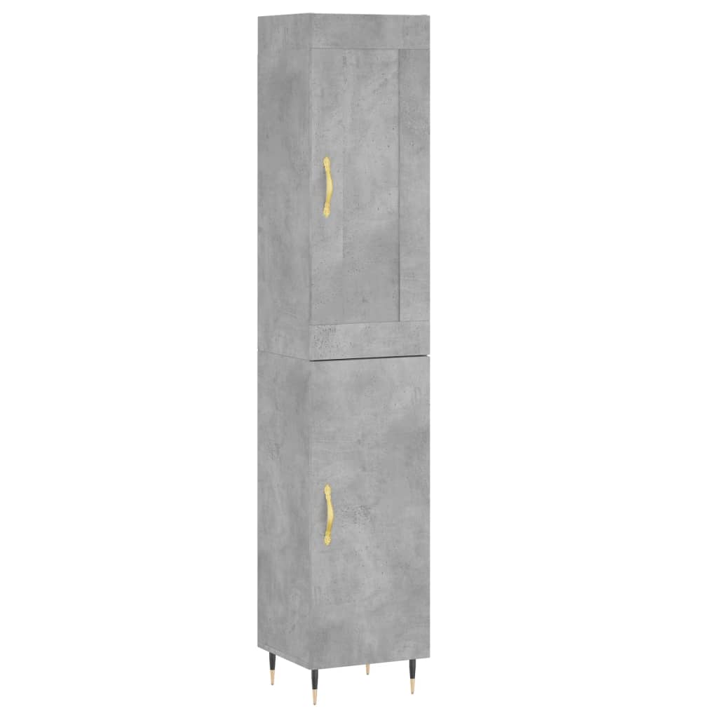 skab 34,5x34x180 cm konstrueret træ betongrå