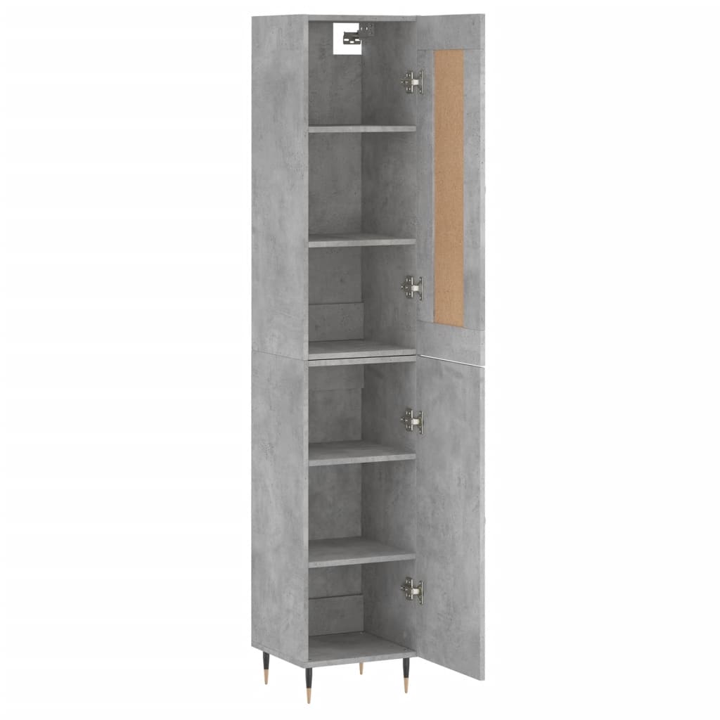 skab 34,5x34x180 cm konstrueret træ betongrå