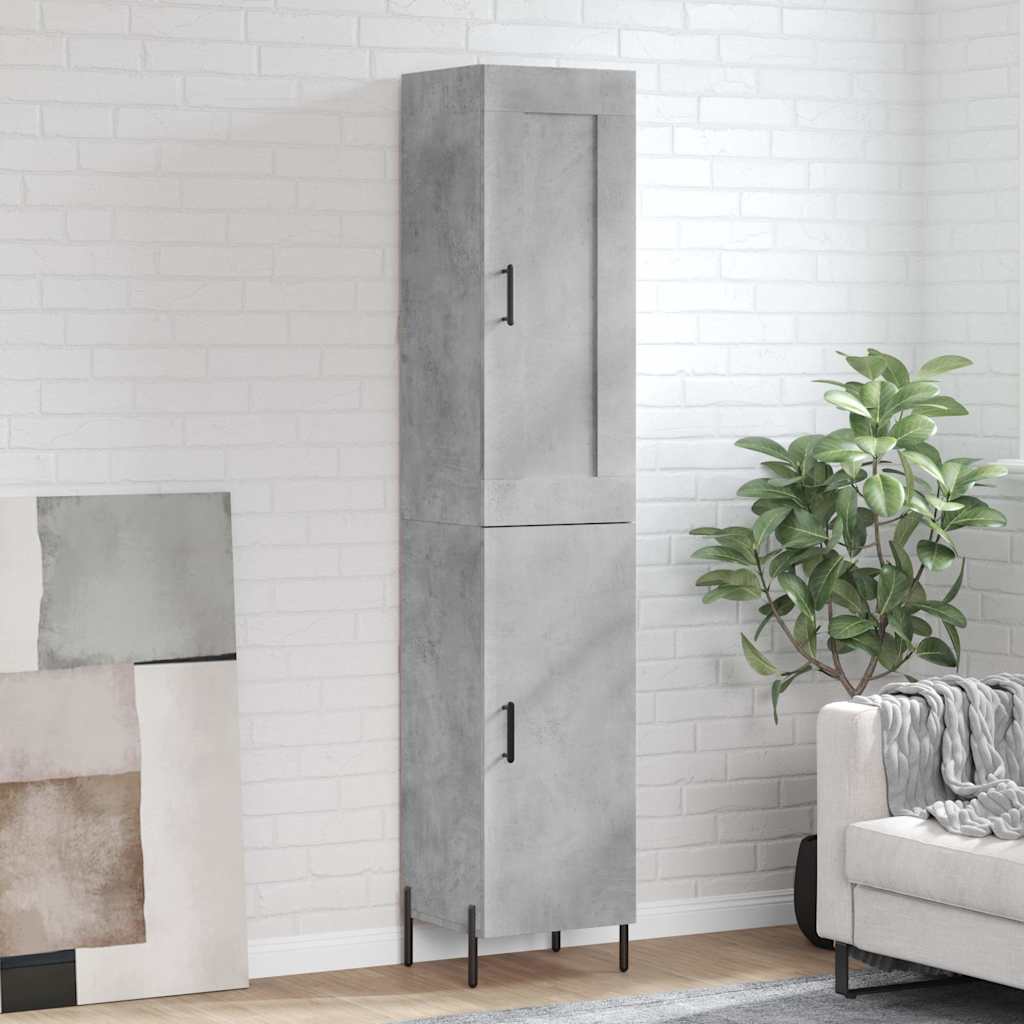 skab 34,5x34x180 cm konstrueret træ betongrå
