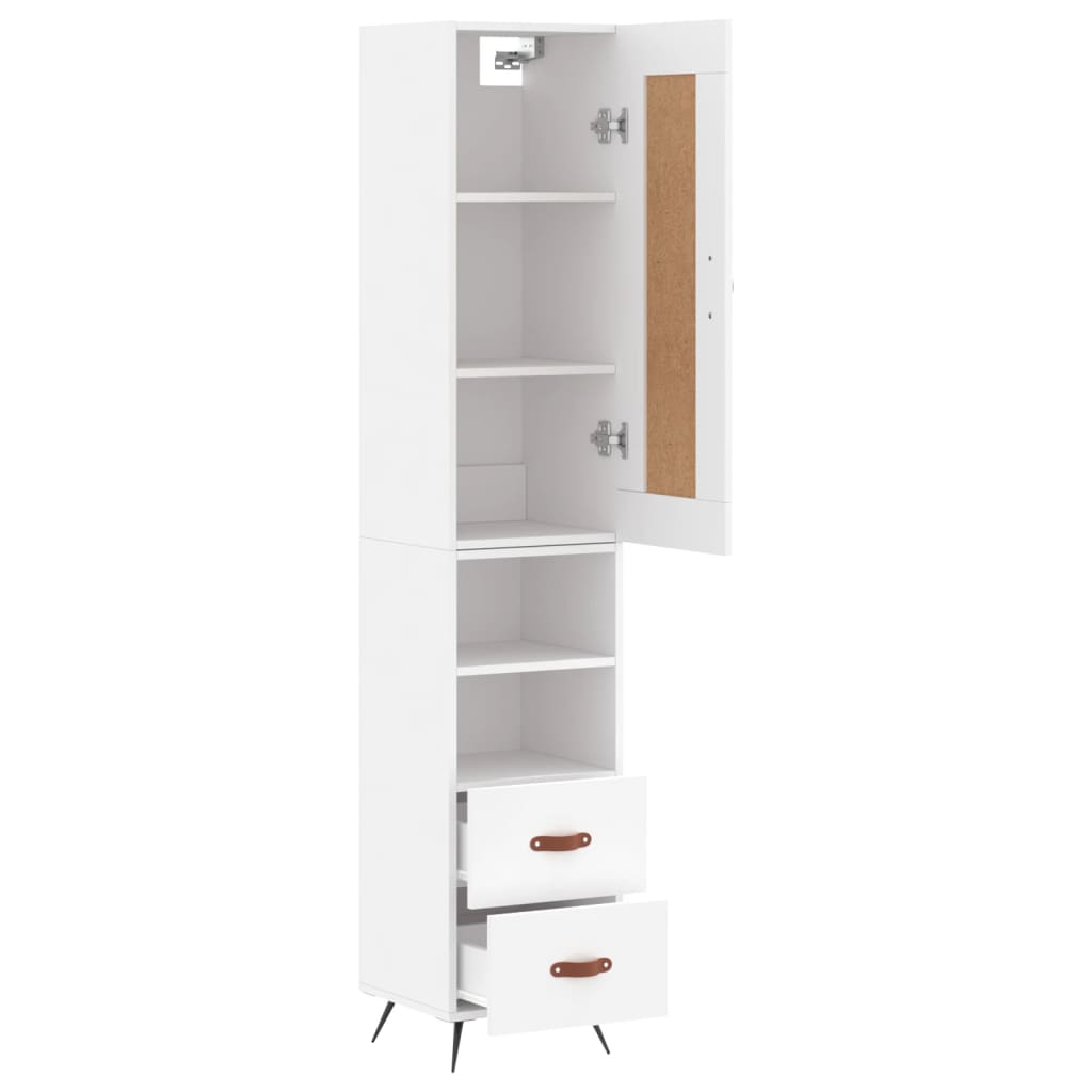 skab 34,5x34x180 cm konstrueret træ hvid