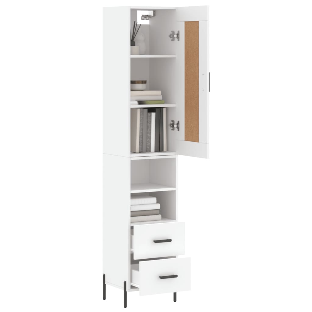 skab 34,5x34x180 cm konstrueret træ hvid